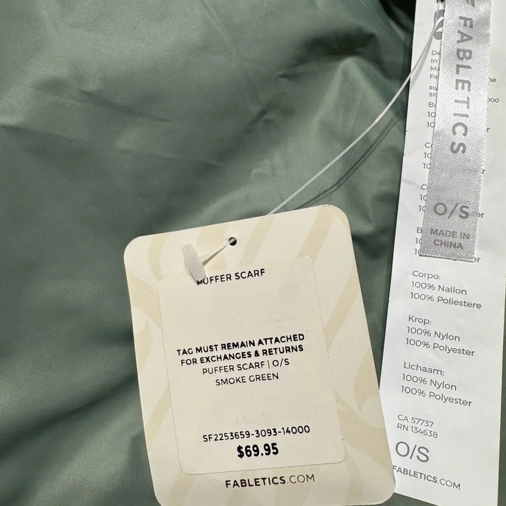 Fabletics Sage Green Puffer Coat - Picture 7 of 8